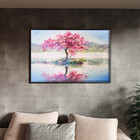 Quadro Decorativo Flores E Folhas Sakura Isle Com Moldura E V