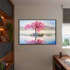 Quadro Decorativo Flores E Folhas Sakura Isle Com Moldura E V