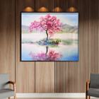 Quadro Decorativo Flores E Folhas Sakura Isle Com Moldura E V