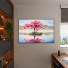 Quadro Decorativo Flores E Folhas Sakura Isle Com Moldura Pra