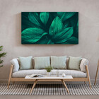 Quadro Decorativo Flores E Folhas Verdes - 200x100 Cm