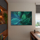 Quadro Decorativo Flores E Folhas Verdes Com Moldura E Vidro