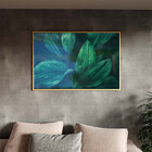 Quadro Decorativo Flores E Folhas Verdes Com Moldura E Vidro