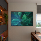 Quadro Decorativo Flores E Folhas Verdes Com Moldura E Vidro