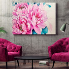 Quadro Decorativo Flores E Folhas Watercolor Flower - 180x135