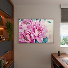 Quadro Decorativo Flores E Folhas Watercolor Flower Com Moldu