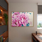 Quadro Decorativo Flores E Folhas Watercolor Flower Com Moldu