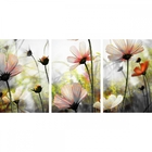Quadro Decorativo Flores Em Arte - Kit 3 Telas