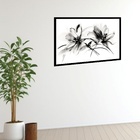 Quadro Decorativo Flores Gráfico  - 50x70cm Moldura Branca