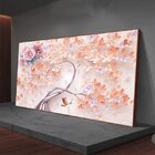 Quadro Decorativo Flores Primavera Rosé Com Moldura Marrom 20