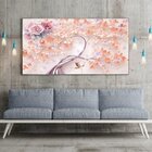 Quadro Decorativo Flores Primavera Rosé Com Moldura Prata 150