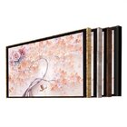 Quadro Decorativo Flores Primavera Rosé Com Moldura Preta E V