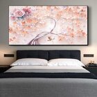 Quadro Decorativo Flores Primavera Rosé Com Moldura Preta E V