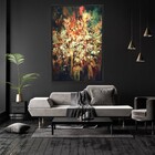 Quadro Decorativo Flores Tons Escuros Moderno Com Moldura E S