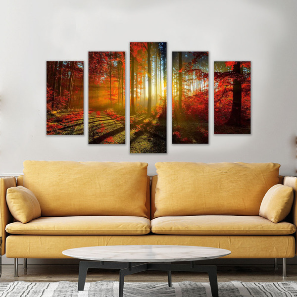 Quadro Decorativo Floresta Laranjada