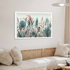 Quadro Decorativo Floresta Rose  - 50x70cm Moldura Branca