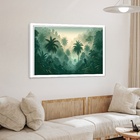 Quadro Decorativo Floresta Savana  - 50x70cm Moldura Preta