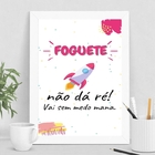 Quadro Decorativo Foguete Não dá ré 24x18cm Moldura:madeira P