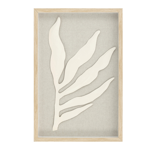 Quadro Decorativo Folha II Natural com Vidro 40x60cm Arte Própria