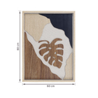 Quadro Decorativo Folhagem 1 3D Oak com Vidro 80x60cm Arte Própria