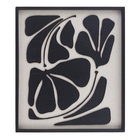 Quadro Decorativo Folhagem 1 3D Preto com Vidro 70x80cm Arte Própria