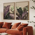Quadro Decorativo Folhagem 1 Bege com Vidro 40x60cm Arte Própria