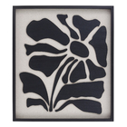 Quadro Decorativo Folhagem 2 3D Preto com Vidro 70x80cm Arte Própria