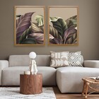 Quadro Decorativo Folhagem 2 Bege com Vidro 40x60cm Arte Própria