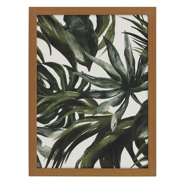 Quadro Decorativo Folhagem 4 Verde com Vidro 30x40cm Arte Própria