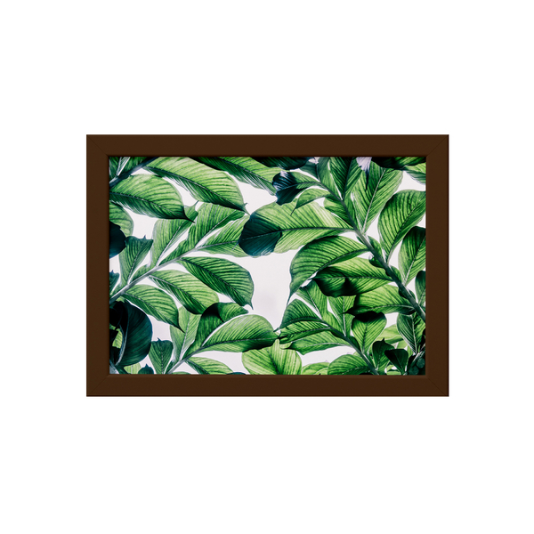 Quadro Decorativo Folhagem Folha 3 Moldura Marrom 22x32cm