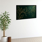 Quadro Decorativo Folhagem Linha Dourada  - 50x70cm Moldura P