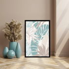 Quadro Decorativo Folhagens Em Tons Pastel 30x45 P/ Amb