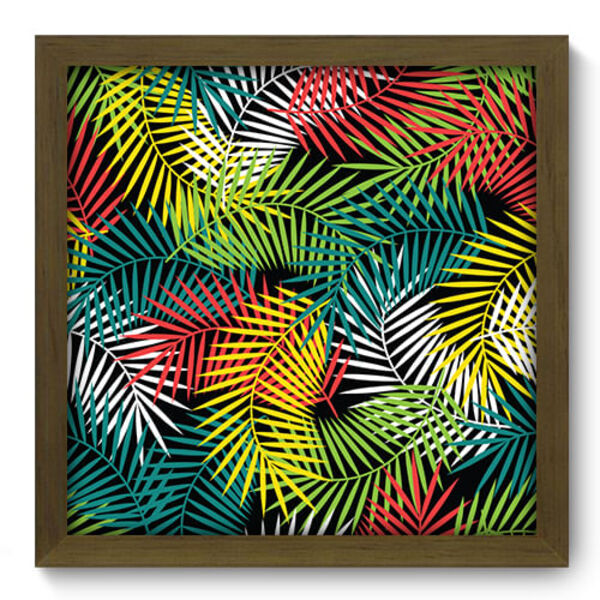 Quadro Decorativo - Folhas - 33cm X 33cm - 396qddm