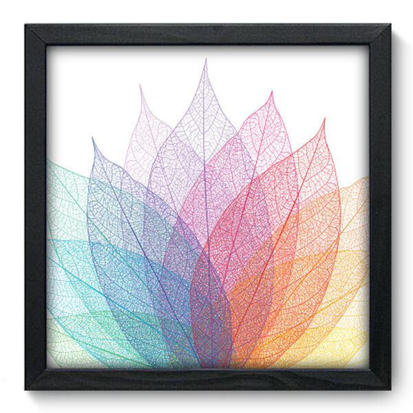 Quadro Decorativo - Folhas Abstratas - 33cm X 33cm - 126qdap