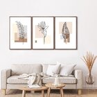 Quadro Decorativo Folhas Abstratas Com 3 Telas Para Escritóri