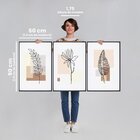 Quadro Decorativo Folhas Abstratas Com 3 Telas Para Escritóri
