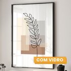 Quadro Decorativo Folhas Abstratas Com 3 Telas Para Escritóri