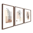 Quadro Decorativo Folhas Abstratas Com 3 Telas Para Escritóri