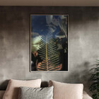 Quadro Decorativo Folhas E Flores Afiado Com Moldura E Vidro