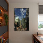 Quadro Decorativo Folhas E Flores Afiado Com Moldura E Vidro