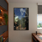 Quadro Decorativo Folhas E Flores Afiado Com Moldura E Vidro