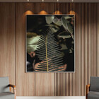 Quadro Decorativo Folhas E Flores Afiado Com Moldura Prata -