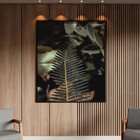 Quadro Decorativo Folhas E Flores Afiado Com Moldura Preto -