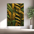 Quadro Decorativo Folhas E Flores Banana Leaves - 200x120 Cm