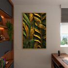 Quadro Decorativo Folhas E Flores Banana Leaves Com Moldura D
