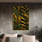 Quadro Decorativo Folhas E Flores Banana Leaves Com Moldura D