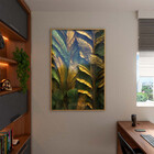 Quadro Decorativo Folhas E Flores Banana Leaves Com Moldura E