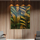 Quadro Decorativo Folhas E Flores Banana Leaves Com Moldura E