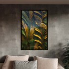 Quadro Decorativo Folhas E Flores Banana Leaves Com Moldura E
