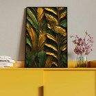 Quadro Decorativo Folhas E Flores Banana Leaves Com Moldura P
